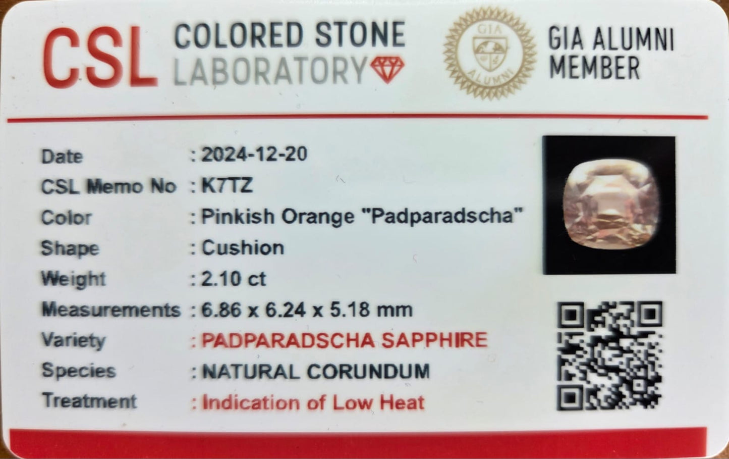 2.05 CT PADPARADSCHA SAPPHIRE